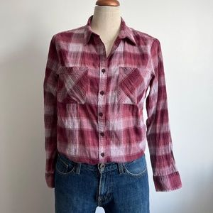 WindRiver - Pink & White Checkered Long Sleeve Button Down Shirt